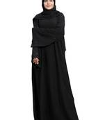 Khadija Fashion, Eye Shap Work Fancy Sleeves Abaya|Burkha,  Fashionable Look, Black Colour, Pack Of 2,
