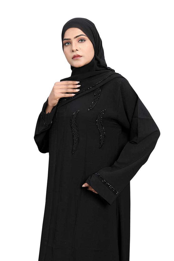 Khadija Fashion, Plainness And Modest Design Abaya|Burkha,  Fashionable Look, Black Colour, Pack Of 2,