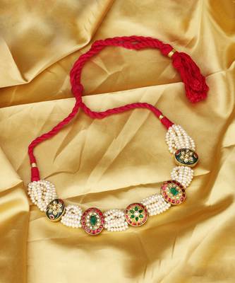 Sangeeta Boochra X Payal Singhal  Farah Silver Choker with Pearl Chain 1