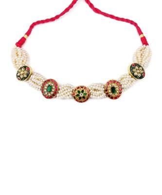 Sangeeta Boochra X Payal Singhal  Farah Silver Choker with Pearl Chain 3
