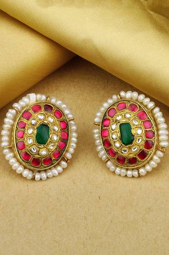 Sangeeta Boochra X Payal Singhal  Naaz Silver Earring with Pearls