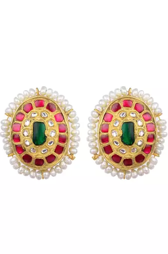 Sangeeta Boochra X Payal Singhal  Naaz Silver Earring with Pearls