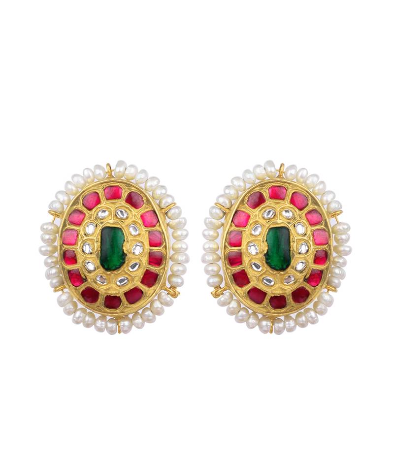 Sangeeta Boochra X Payal Singhal  Naaz Silver Earring with Pearls
