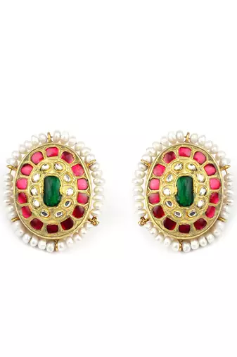 Sangeeta Boochra X Payal Singhal  Naaz Silver Earring with Pearls