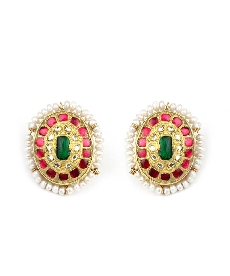 Sangeeta Boochra X Payal Singhal  Naaz Silver Earring with Pearls