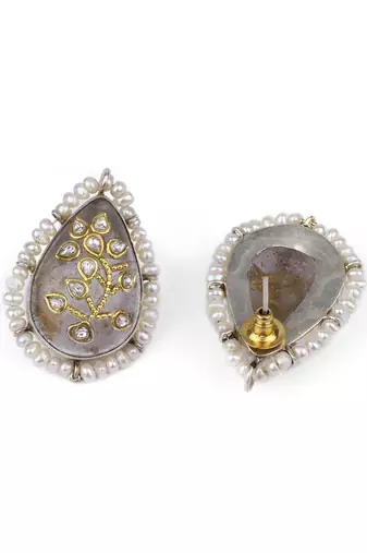 Sangeeta Boochra X Payal Singhal  Tahira Silver Crystal Stone Earring