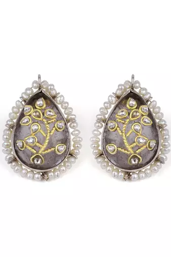 Sangeeta Boochra X Payal Singhal  Tahira Silver Crystal Stone Earring
