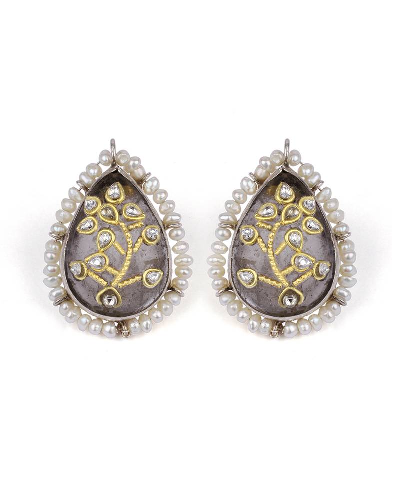 Sangeeta Boochra X Payal Singhal  Tahira Silver Crystal Stone Earring