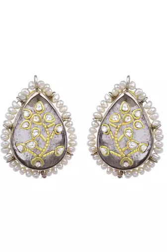 Sangeeta Boochra X Payal Singhal  Tahira Silver Crystal Stone Earring