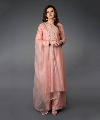 Pressed Rose Zardozi Gota Patti & Pearl Beads Farshi Suit 1