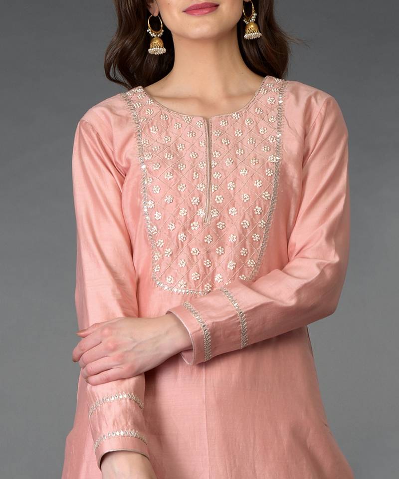 Pressed Rose Zardozi Gota Patti & Pearl Beads Farshi Suit