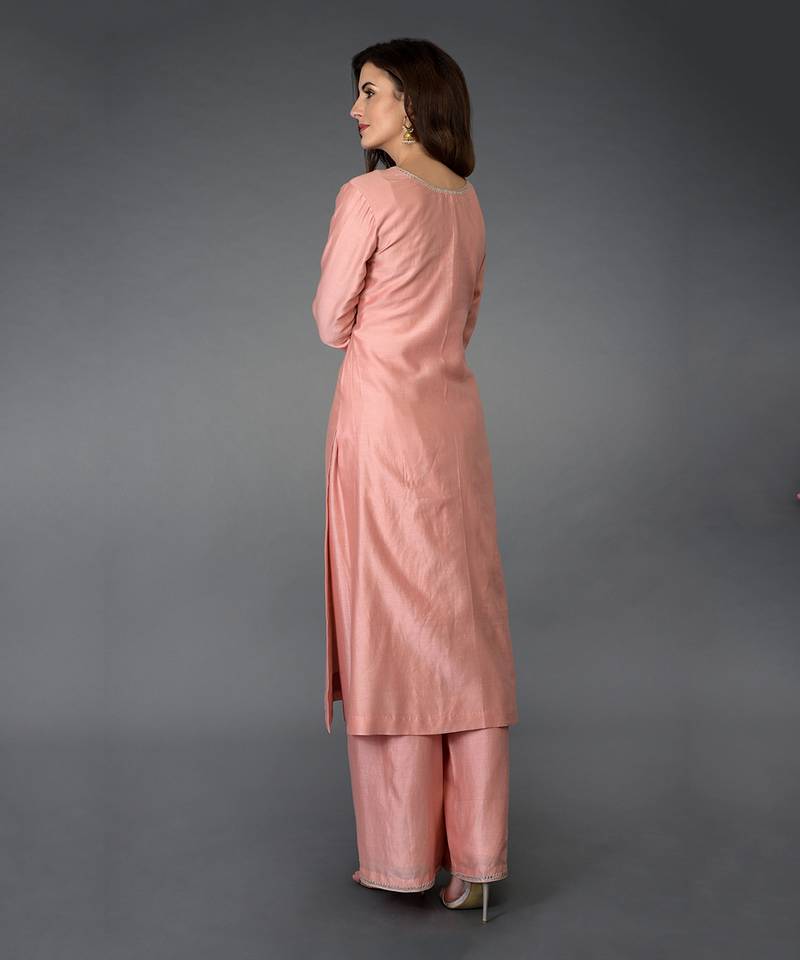 Pressed Rose Zardozi Gota Patti & Pearl Beads Farshi Suit