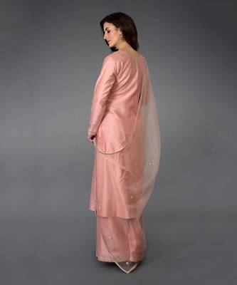 Pressed Rose Zardozi Gota Patti & Pearl Beads Farshi Suit 8