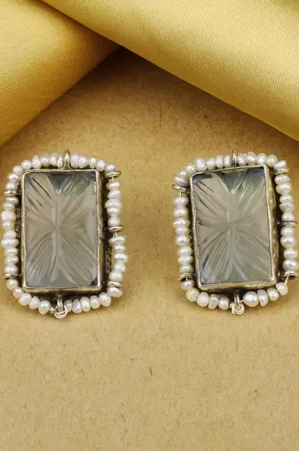 Sangeeta Boochra X Payal Singhal  Pakiza Silver Earring with Pearls
