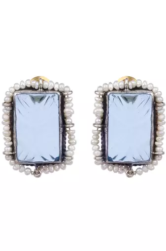 Sangeeta Boochra X Payal Singhal  Pakiza Silver Earring with Pearls