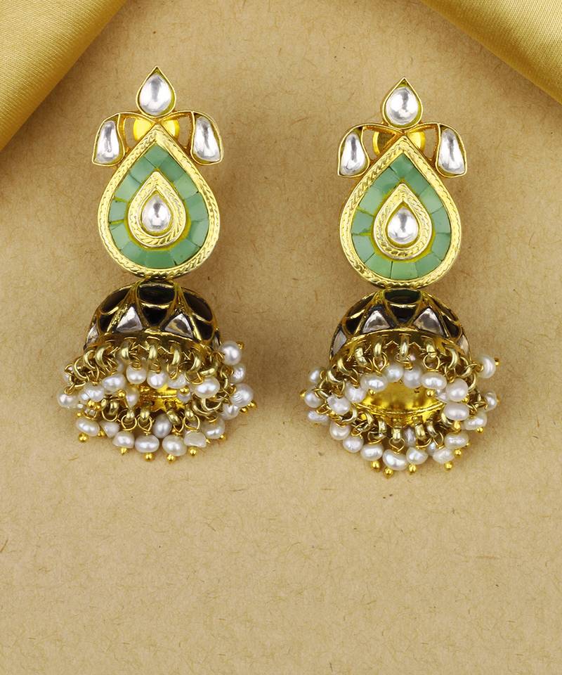 Sangeeta Boochra X Payal Singhal  Hasina Silver Earring with Kundan Work