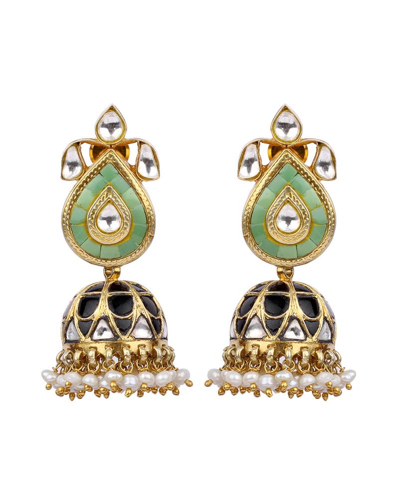 Sangeeta Boochra X Payal Singhal  Hasina Silver Earring with Kundan Work