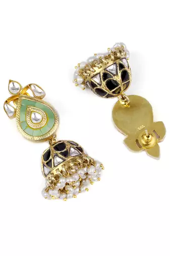 Sangeeta Boochra X Payal Singhal  Hasina Silver Earring with Kundan Work