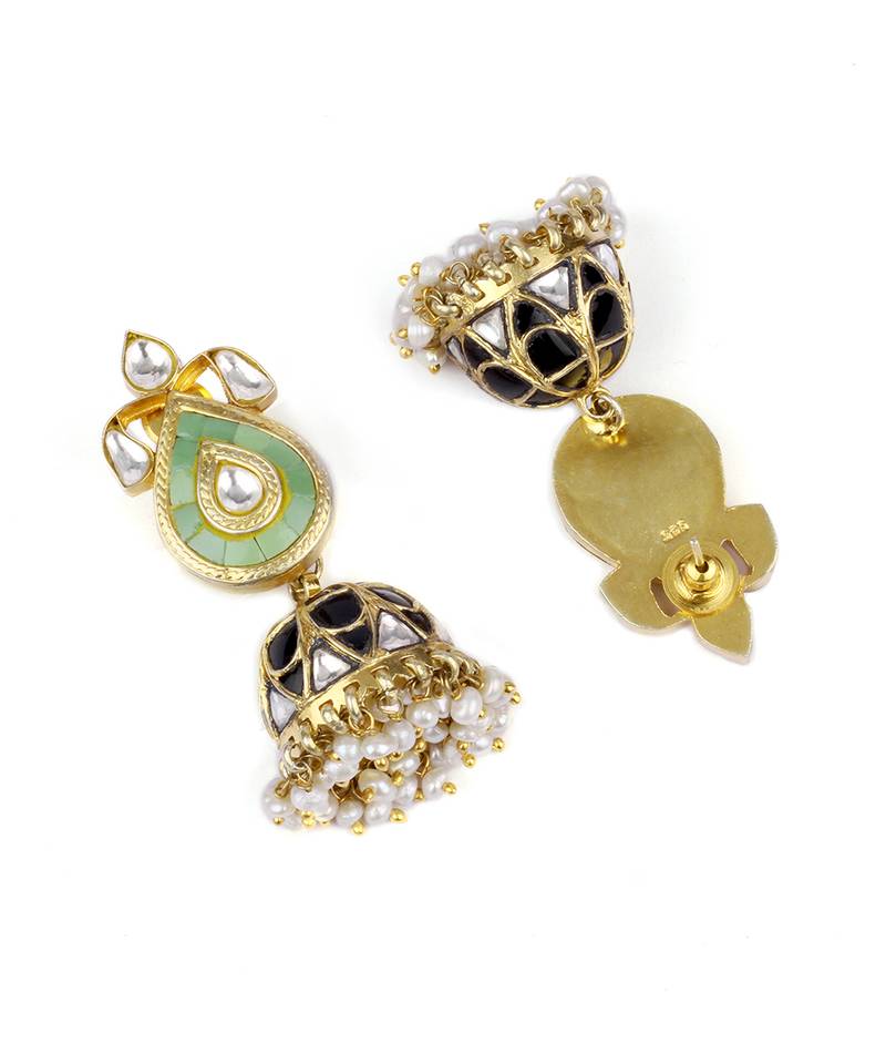 Sangeeta Boochra X Payal Singhal  Hasina Silver Earring with Kundan Work