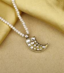 Sangeeta Boochra X Payal Singhal  Gul Silver Pendant with Pearl Chain