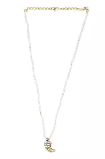 Sangeeta Boochra X Payal Singhal  Gul Silver Pendant with Pearl Chain