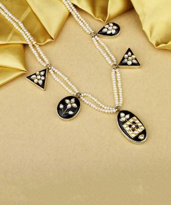 Sangeeta Boochra X Payal Singhal  Alizeh Silver Necklace with Pearl  Chain 1