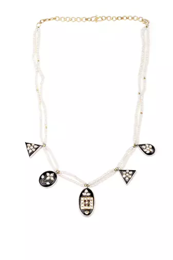 Sangeeta Boochra X Payal Singhal  Alizeh Silver Necklace with Pearl  Chain
