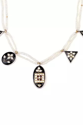 Sangeeta Boochra X Payal Singhal  Alizeh Silver Necklace with Pearl  Chain