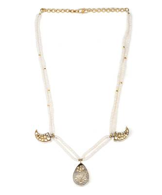 Sangeeta Boochra X Payal Singhal  Amira Silver Necklace with Pearl  Chain 2