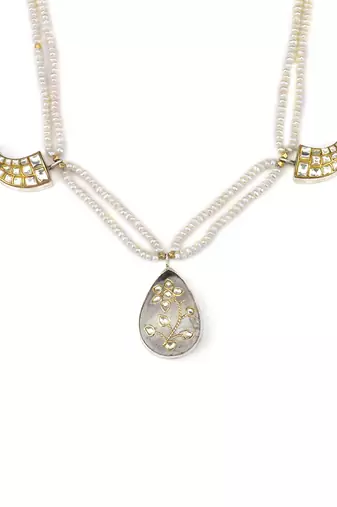 Sangeeta Boochra X Payal Singhal  Amira Silver Necklace with Pearl  Chain