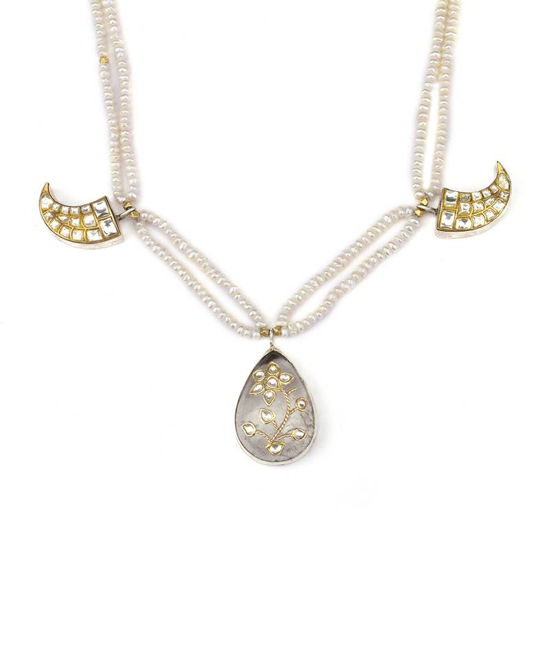 Sangeeta Boochra X Payal Singhal  Amira Silver Necklace with Pearl  Chain