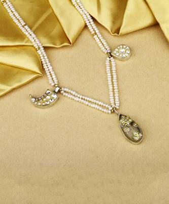 Sangeeta Boochra X Payal Singhal  Mia Silver Necklace with Pearl  Chain 1
