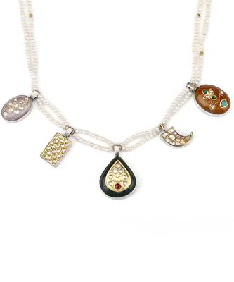 Sangeeta Boochra X Payal Singhal  Nagma Silver Necklace with Multiple Gemstones 2