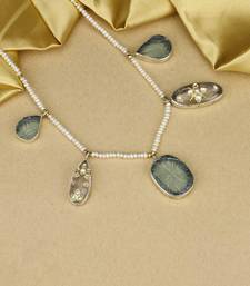 Sangeeta Boochra X Payal Singhal  Heer Silver Necklace with Multiple Gemstones and Pearl Chain