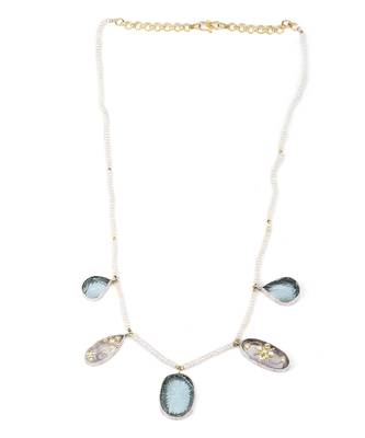 Sangeeta Boochra X Payal Singhal  Heer Silver Necklace with Multiple Gemstones and Pearl Chain 2