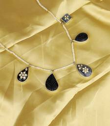 Sangeeta Boochra X Payal Singhal  Ira Silver Necklace with Multiple Stones and Pearl Chain