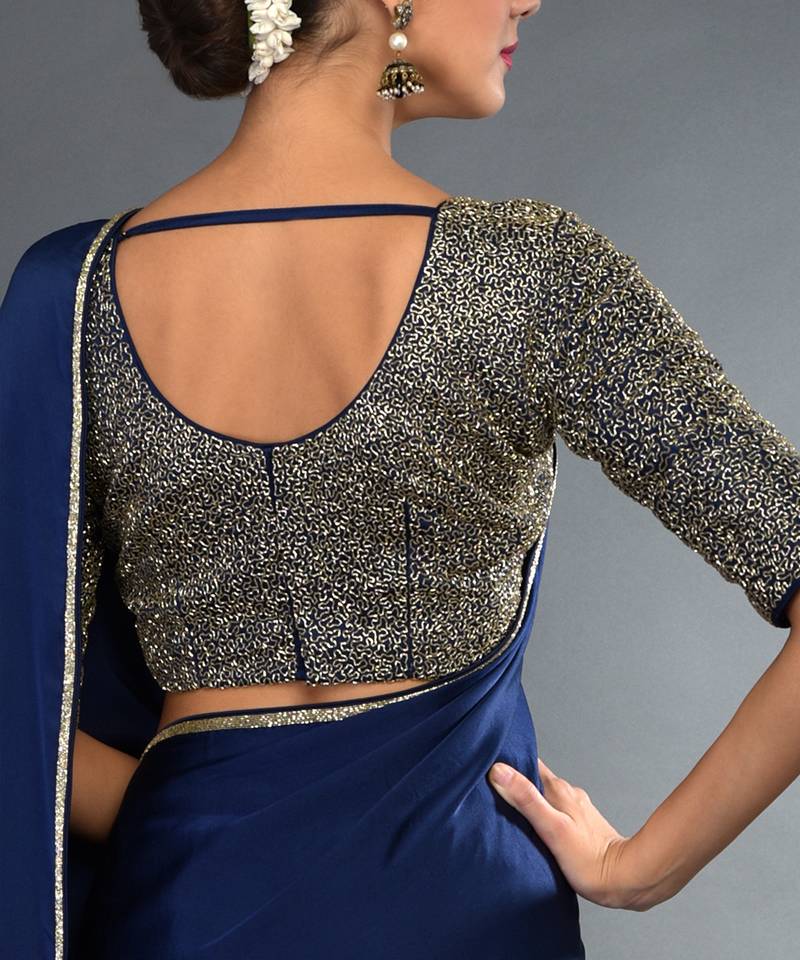 White - Zardozi Hand Embroidered Sanganeri Cotton Blouse Piece