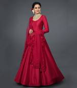 Anarkali Gown With Floral Resham Sequin And Beads Embroidery