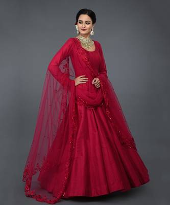 Anarkali Gown With Floral Resham Sequin And Beads Embroidery 3