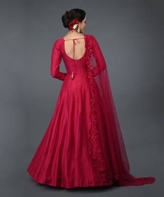 Anarkali Gown With Floral Resham Sequin And Beads Embroidery 8