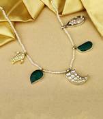 Sangeeta Boochra X Payal Singhal  Parveen Silver Necklace with Multiple Stones and Pearl Chain