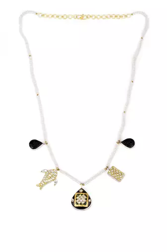 Sangeeta Boochra X Payal Singhal  Nasrin Silver Necklace with Pearl  Chain