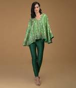 Kelly Green Pure Silk Banarasi Brocade Kimono Jacket Set