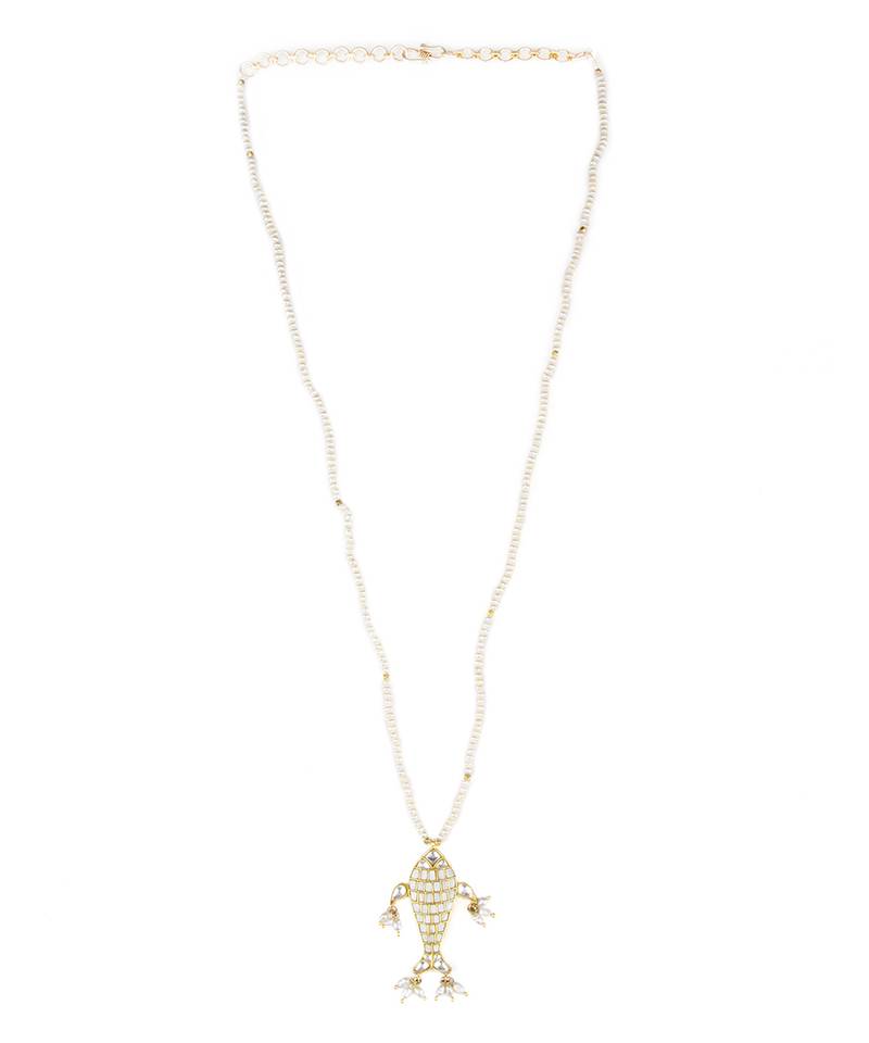 Sangeeta Boochra X Payal Singhal  Tanaz Silver Pendant with Pearl Chain