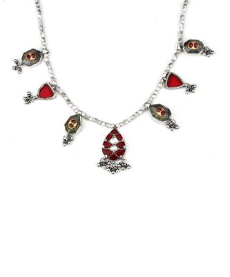 Sangeeta Boochra X Payal Singhal  Aasma Silver Necklace with Silver Chain 3