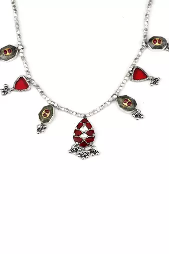 Sangeeta Boochra X Payal Singhal  Aasma Silver Necklace with Silver Chain