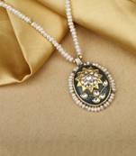 Sangeeta Boochra X Payal Singhal  Sara Silver Pendant with Pearl Chain