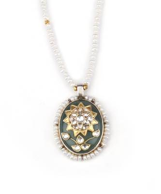 Sangeeta Boochra X Payal Singhal  Sara Silver Pendant with Pearl Chain 3