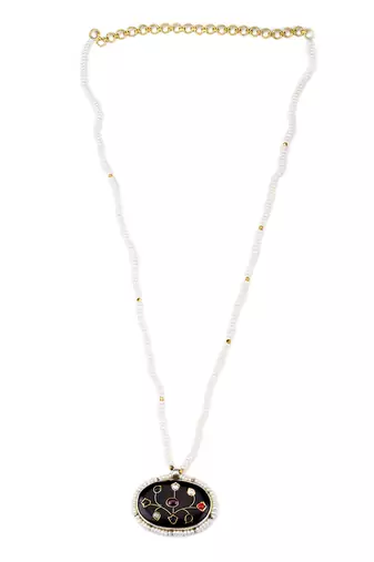 Sangeeta Boochra X Payal Singhal  Seher Silver Pendant with Pearl Chain