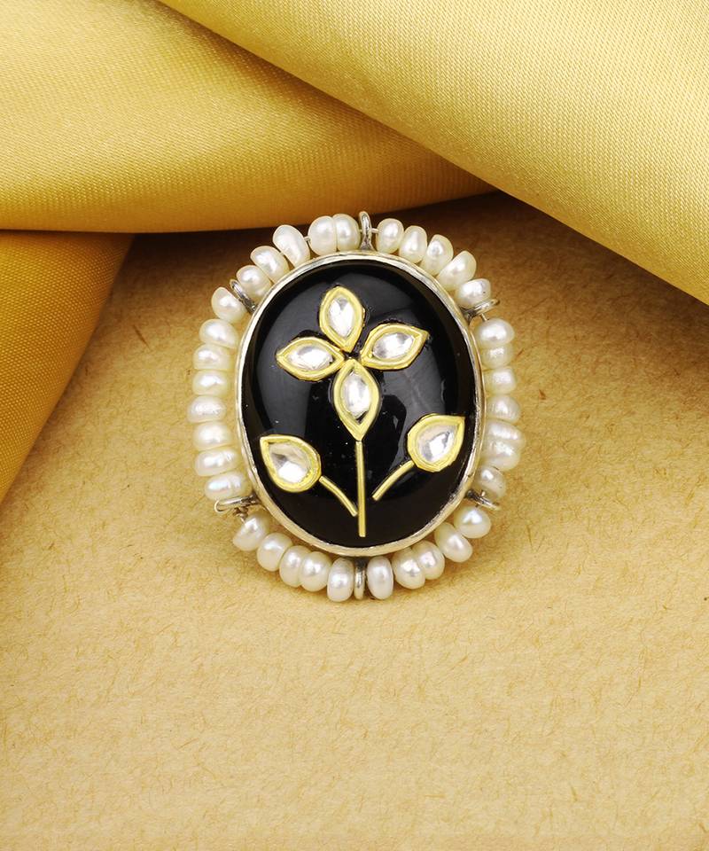 Sangeeta Boochra X Payal Singhal  Maryam Silver Ring with Pearls